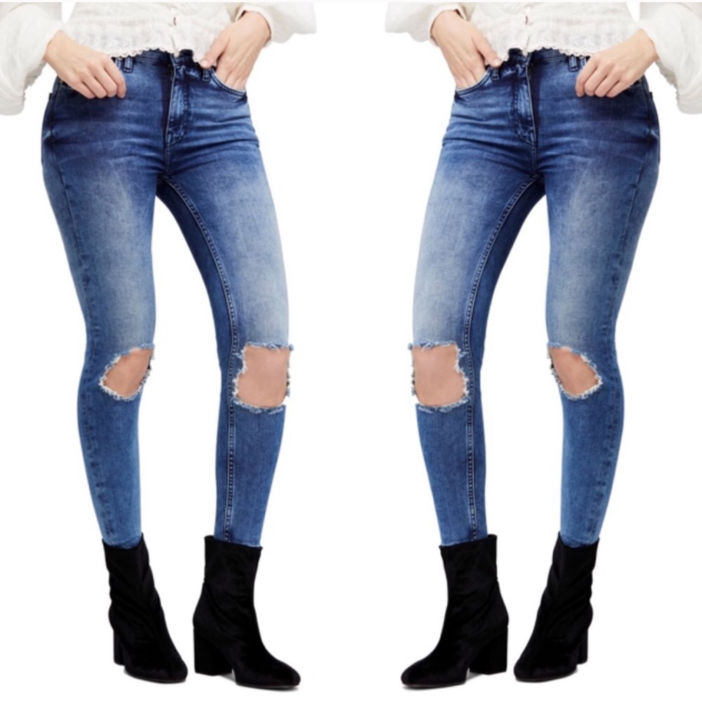🆕 Free People high rise busted knee skinny jeans - Picture 7 of 7
